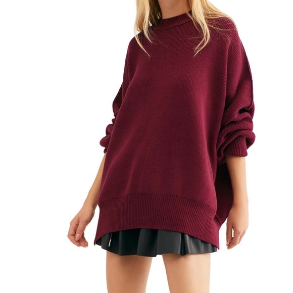 Free People Sweaters - NWT FREE PEOPLE Easy Street Wine Tunic Sweater